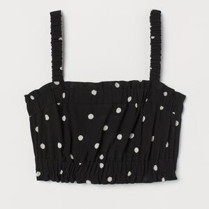 H&M Square Neck Ruched Crop Top Sz S